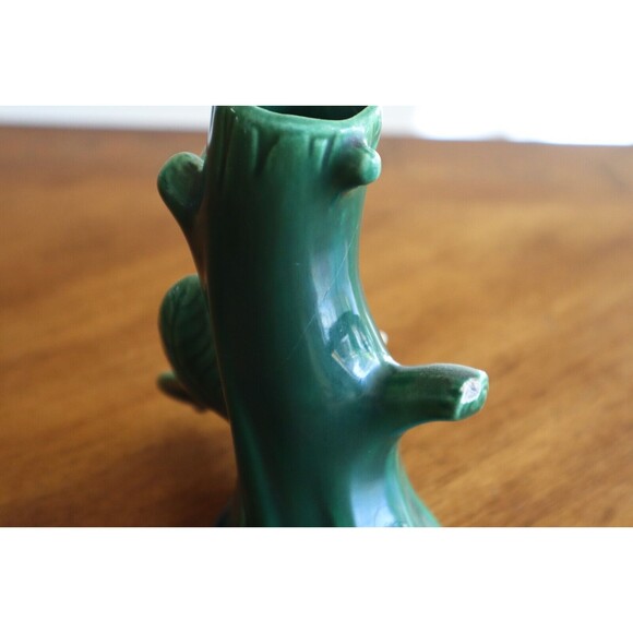 BROKEN Treasure Craft Vase Green Pixie Elf Sprite on Tree Vintage 1960s 5.7" - Picture 6 of 14